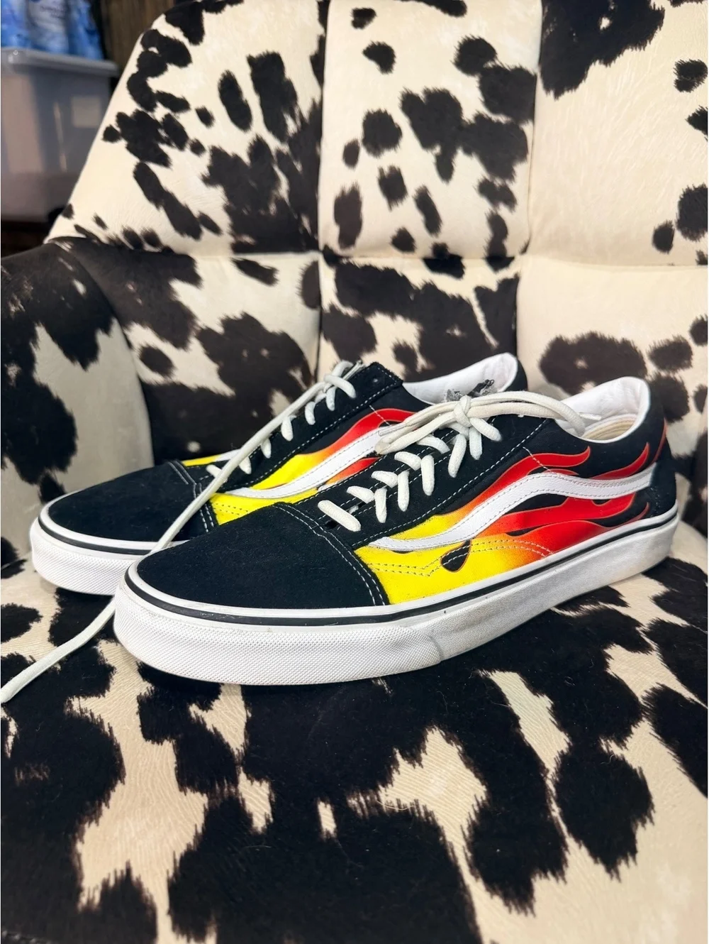 CALL OUT Vans Flame Print Old Skool Sneakers Size 12